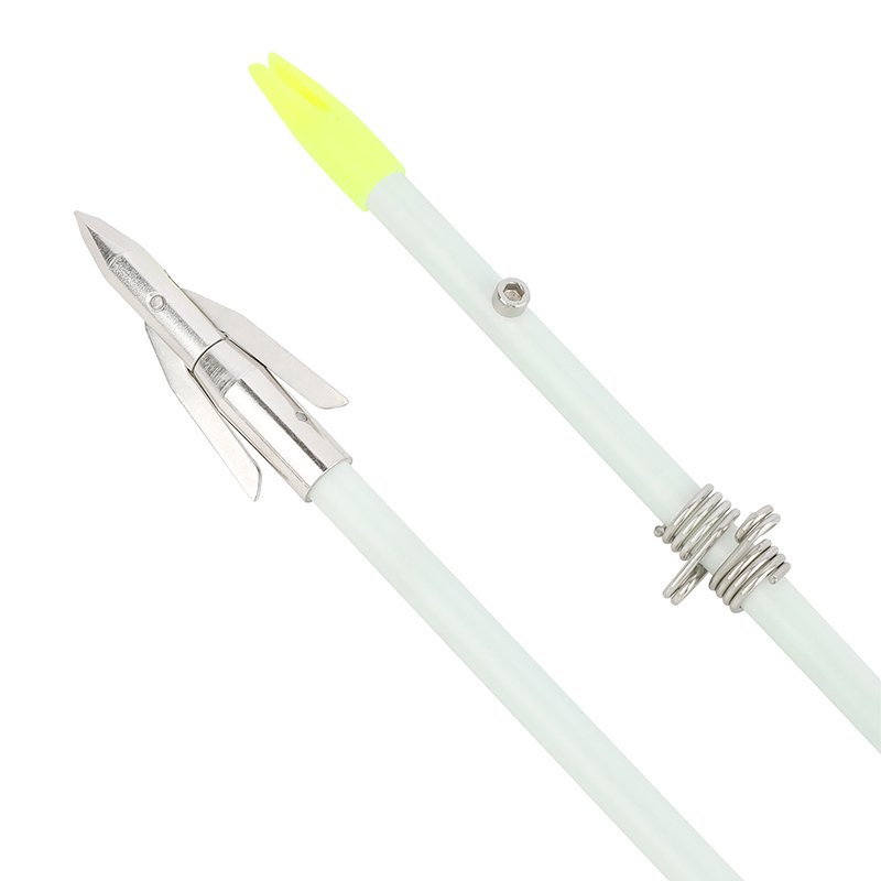 White Bowfishing Arrow with Short Head – Solid Fiberglass Shaft(12pcs)