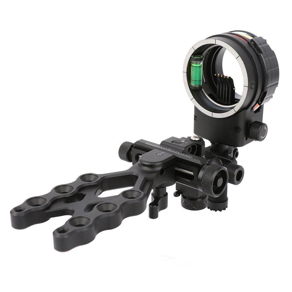 Topoint Archery TX1550 Compound Bow Sight – CNC Aluminum, 0.019" Pin, 1/2/3-Axis Adjustable with Optional Lens