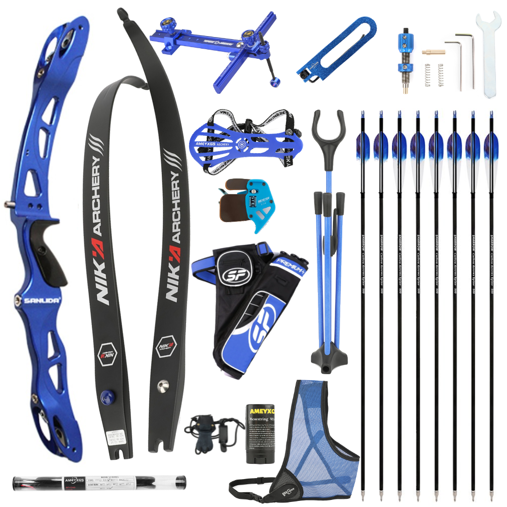 Sanlida Miracle X9 ILF Recurve Set –68inch C2 Carbon Limbs, 12-50LBS Draw Weight, Complete Kit