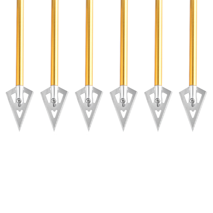 6 pcs Aluminum Mini Bolts for Crossbows, 50-80 lbs, Fixed Blade Broadheads