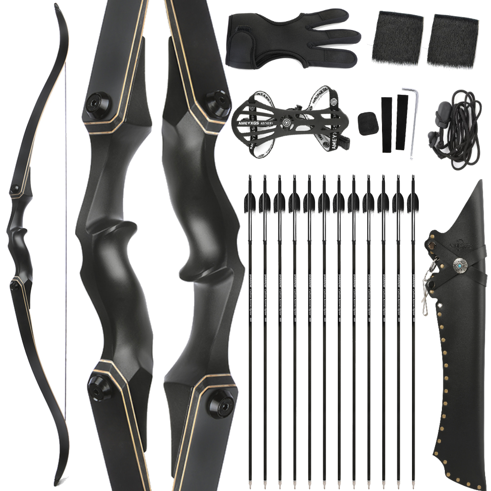 JUNXING F171A 60" Takedown Recurve Bow – 25-65lbs Draw Weight, Magnesium Alloy Riser