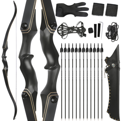 JUNXING F171A 60" Takedown Recurve Bow – 25-65lbs Draw Weight, Magnesium Alloy Riser
