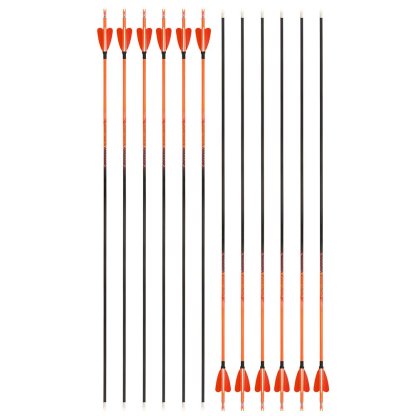 AME ARCHERY Heart-Shaped Nature Feather Pure Carbon Orange Arrows(12pcs)