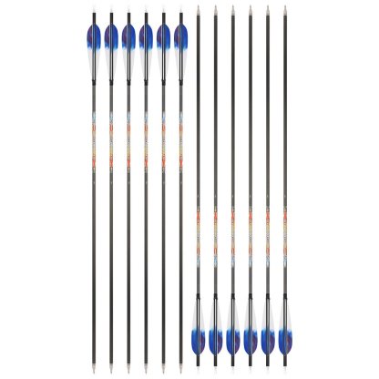 SHARROW 5-Inch Dye Feather Pure Carbon Arrows (12pcs)