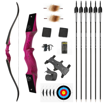 BlackHunter 60" Recurve Bow Arrow Set 20-60lbs RH LH