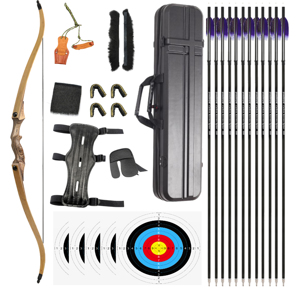 Black Hunter 60" Takedown Recurve Bow 20-60lbs Right/Left Hand