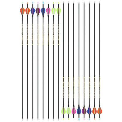 AME ARCHERY 2-Inch Drop-Shaped Nature Feather Pure Carbon Arrows – Spine 700–1000, 0.001'' (12pcs)