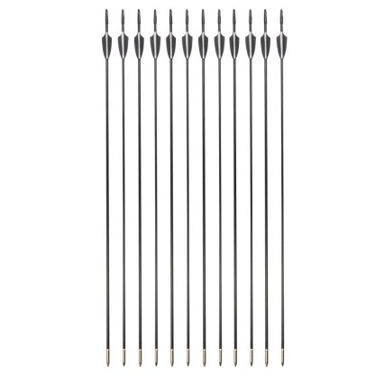 Clearance Sale Black & White Vanes Fiberglass Arrows with Fixed Field Tips 