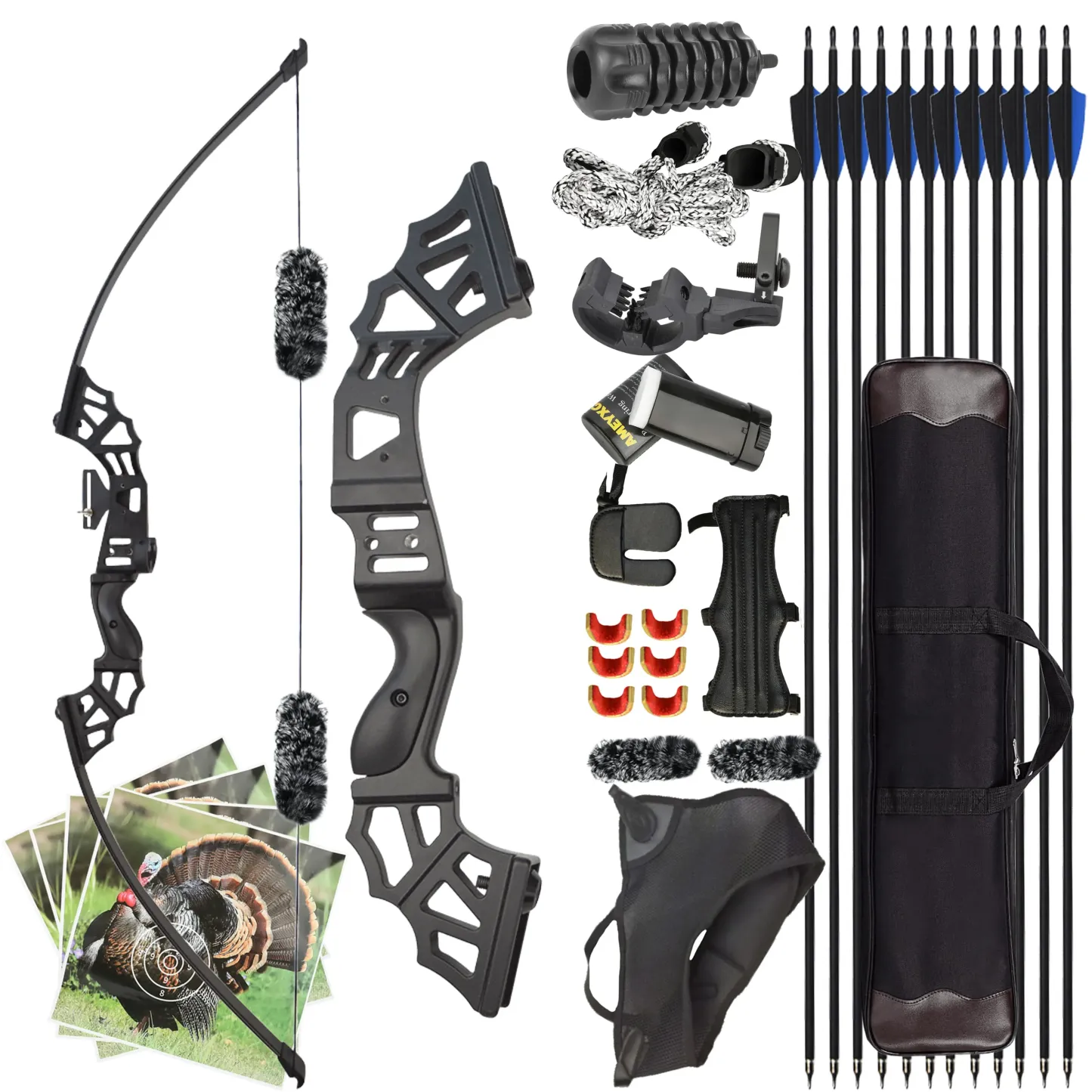 M122 Takedown Recurve Bow Set - 53" Aluminum Alloy Riser