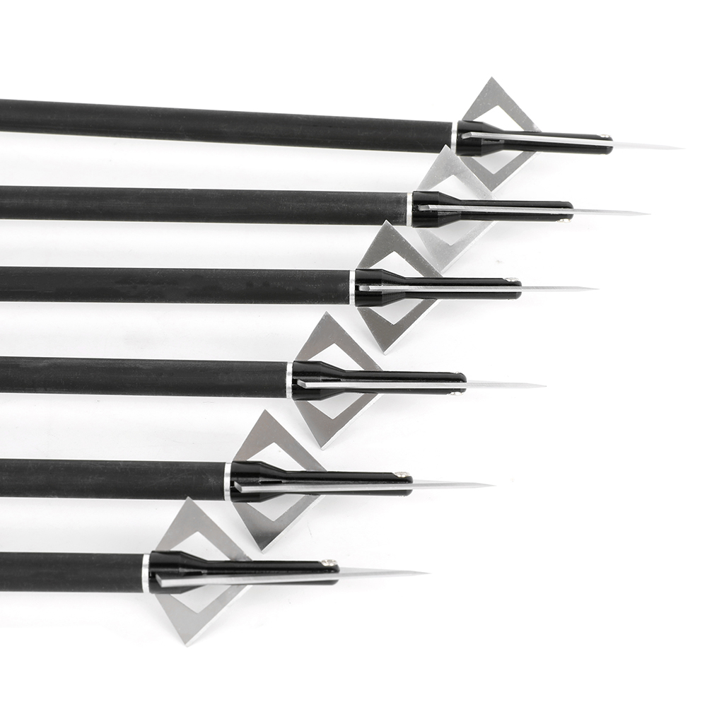 AME ARCHERY Broadhead Arrow Tips – 420 Steel Blades(6pcs)