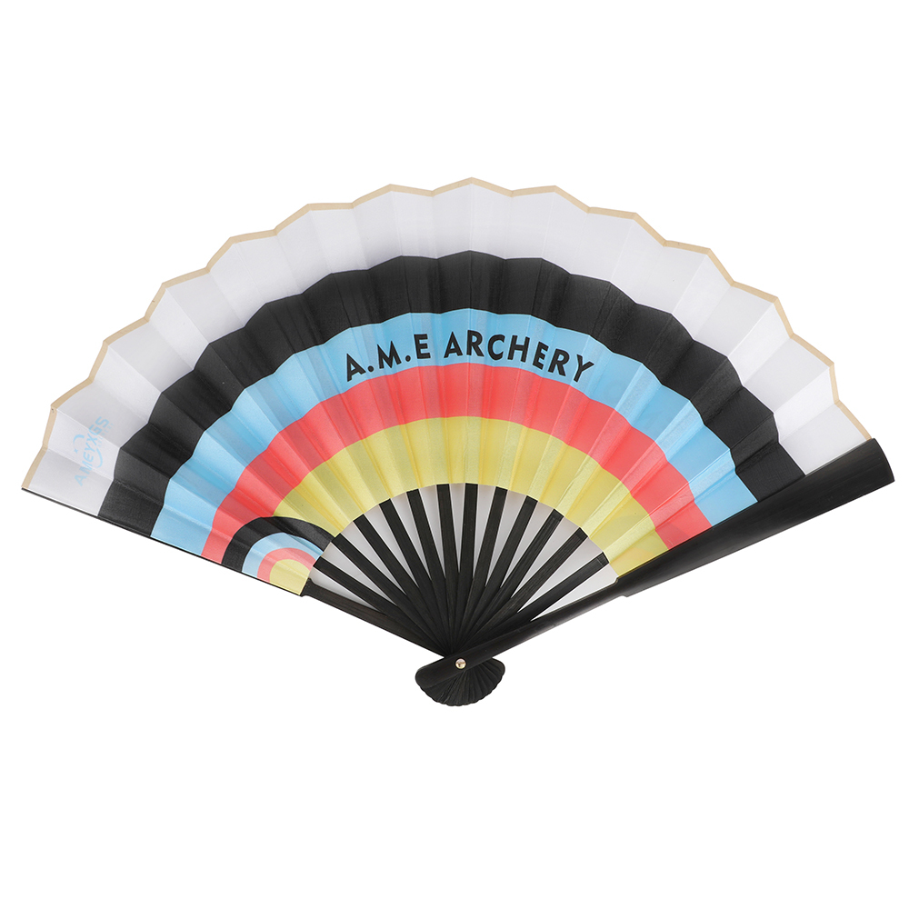 AME ARCHERY Classic Silk Folding Fan – 8" & 10", Waterproof Dual-Sided Prin