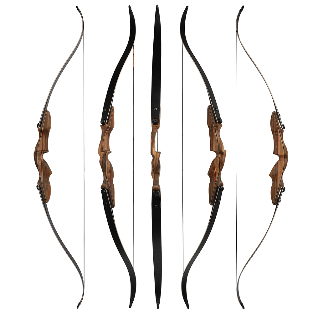 60" Traditional Recurve Bow Set 30-60lbs Archery Longbow