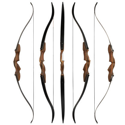 60" Traditional Recurve Bow Set 30-60lbs Archery Longbow