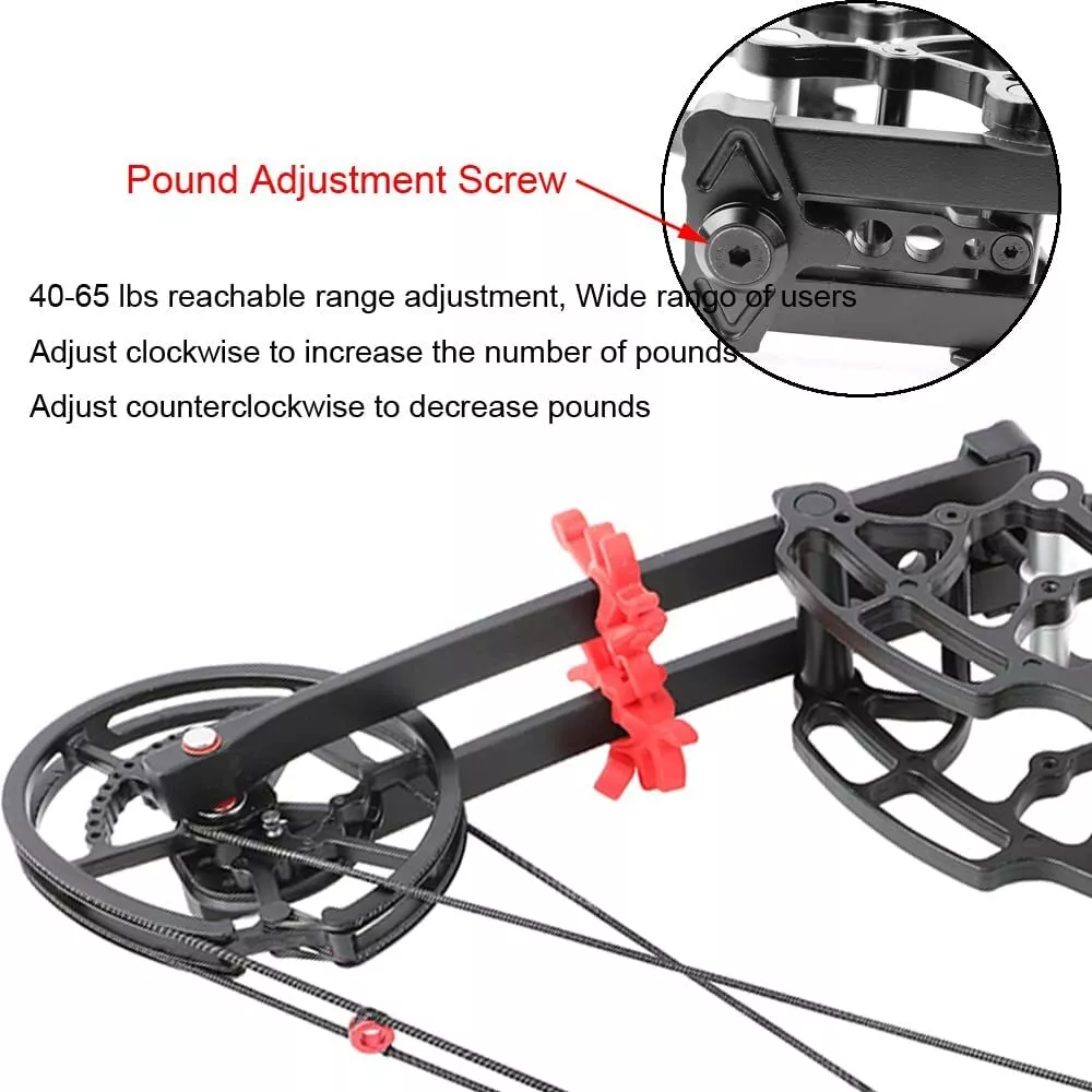 AME 40-65lbs Compound Bow Steel Ball Arrows Dual-use Hunting Fishing Archery RH LH