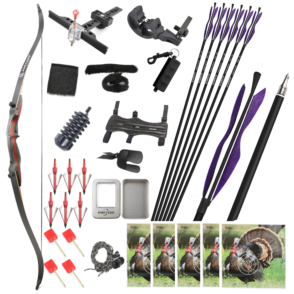 AME ARCHERY Begir 62" 50lb Hunting Recurve Bow & Arrow Set