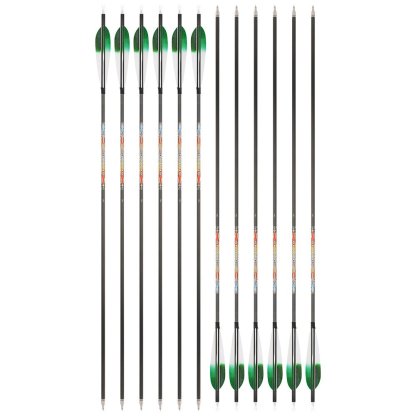 SHARROW 5-Inch Dye Feather Pure Carbon Arrows (12pcs)