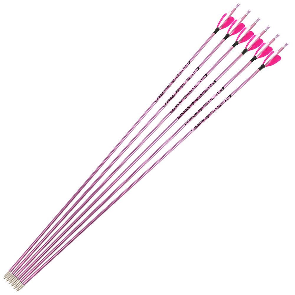 Fire Fox 2-inch Heart-Shaped True Feather Pure Carbon Arrows(12pcs)