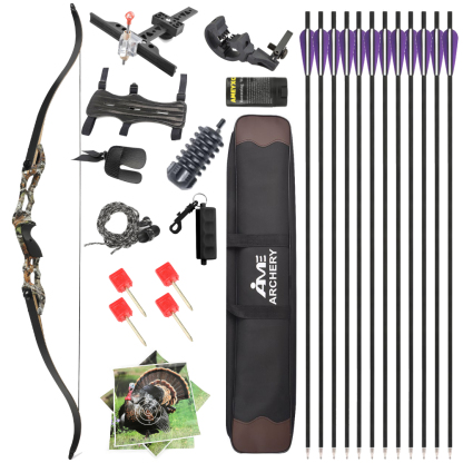 AME ARCHERY F185 60inch 50lbs Recurve Bow and Arrows Camo Set