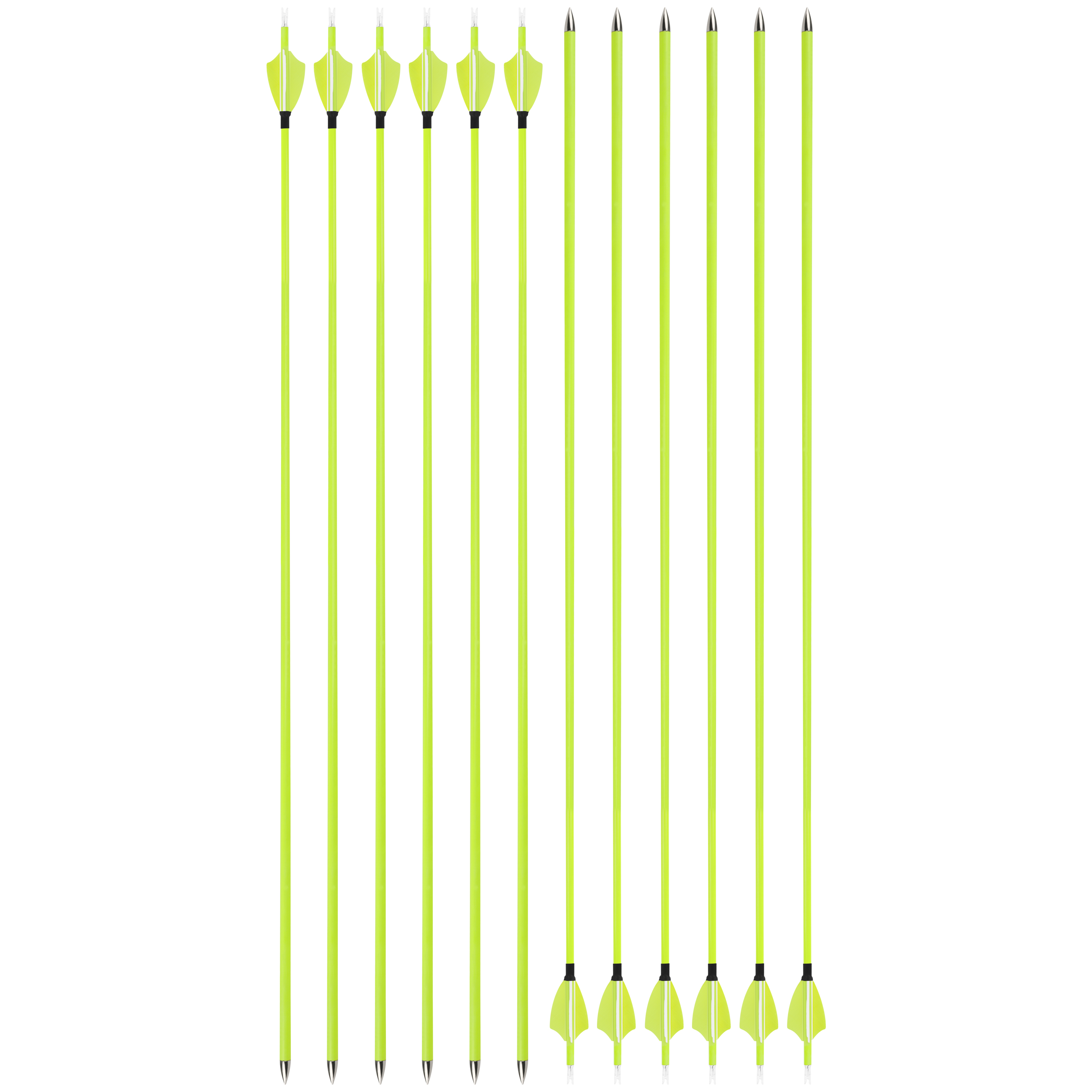 1500 Spine Mixed Carbon Arrows 30" with Yellow Fletching 12-Pack