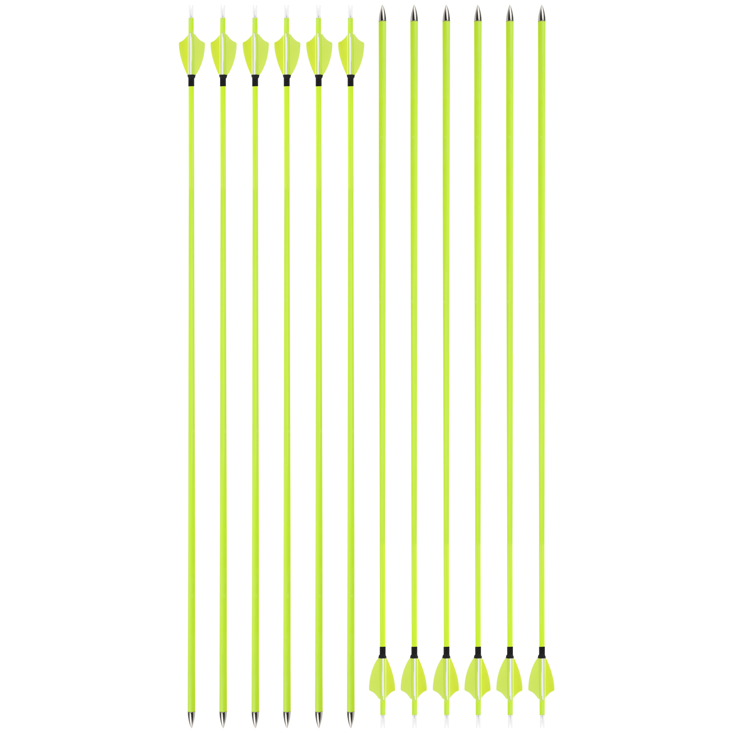 1500 Spine Mixed Carbon Arrows 30" with Yellow Fletching 12-Pack