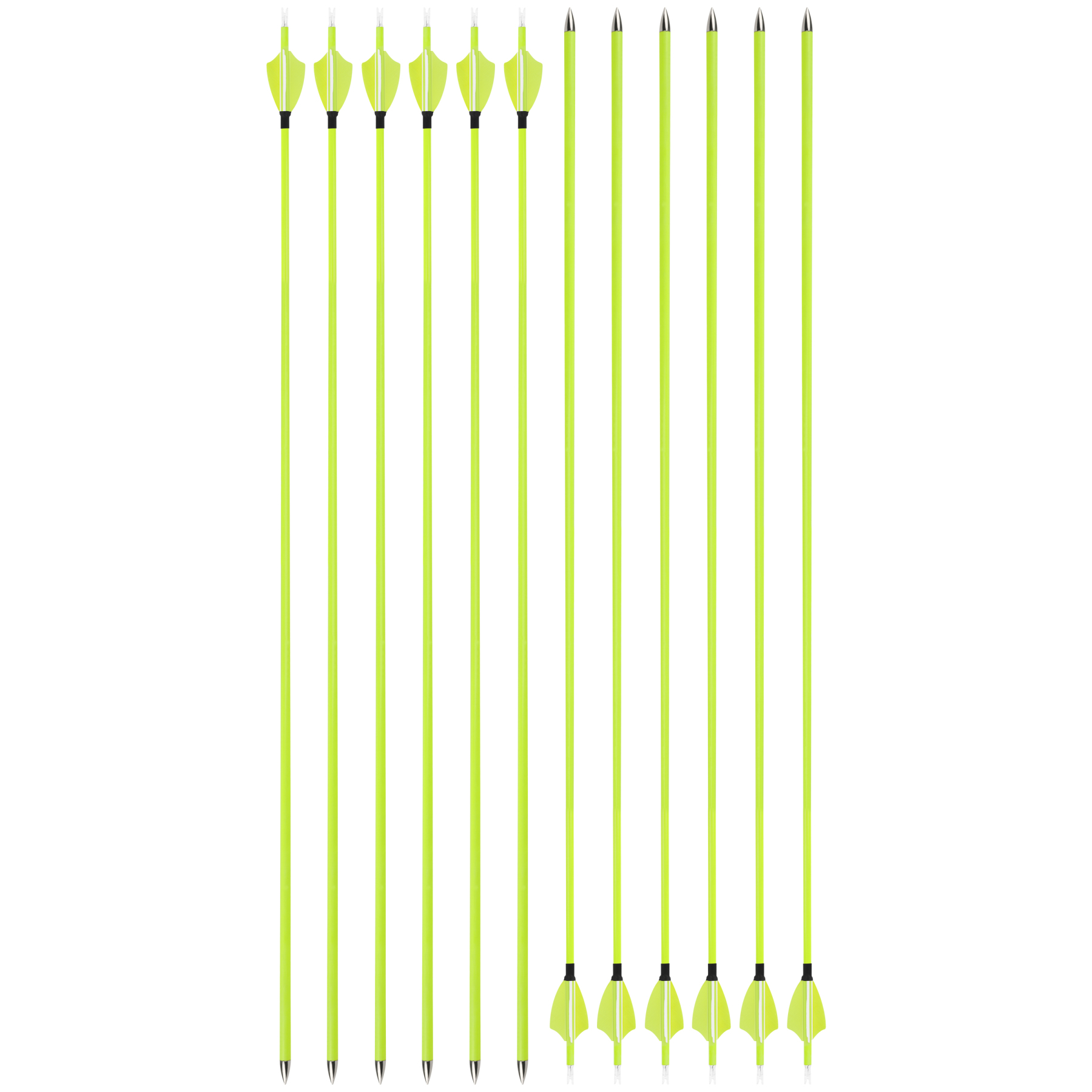 1500 Spine Mixed Carbon Arrows 30" with Yellow Fletching 12-Pack