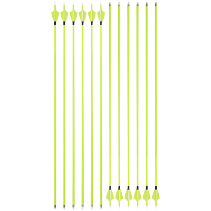 1500 Spine Mixed Carbon Arrows 30" with Yellow Fletching 12-Pack