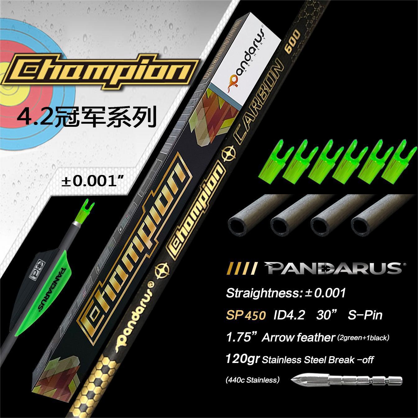 Pandarus Champion Series Pure Carbon Arrows  (12pcs)