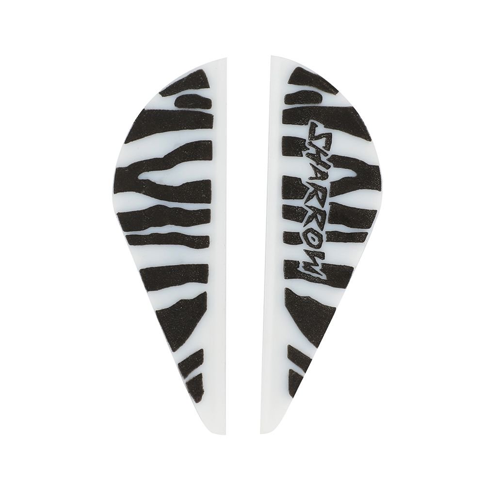 AME Archery Water Drop Zebra Print Rubber Feather – 2 Inch (50pcs)