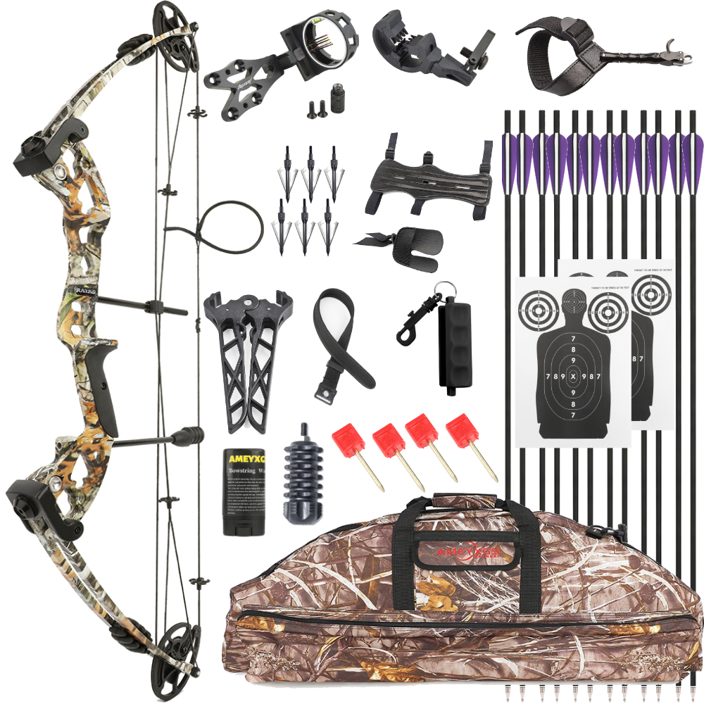 JUNXING M131 Compound Bow Camo Set – Adjustable 30–55 lbs, 310 FPS