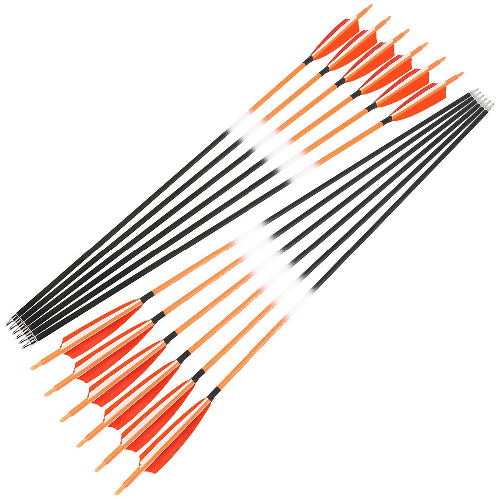 AME ARCHERY Orange Mixed Carbon Arrows – Spine 500 (12pcs)