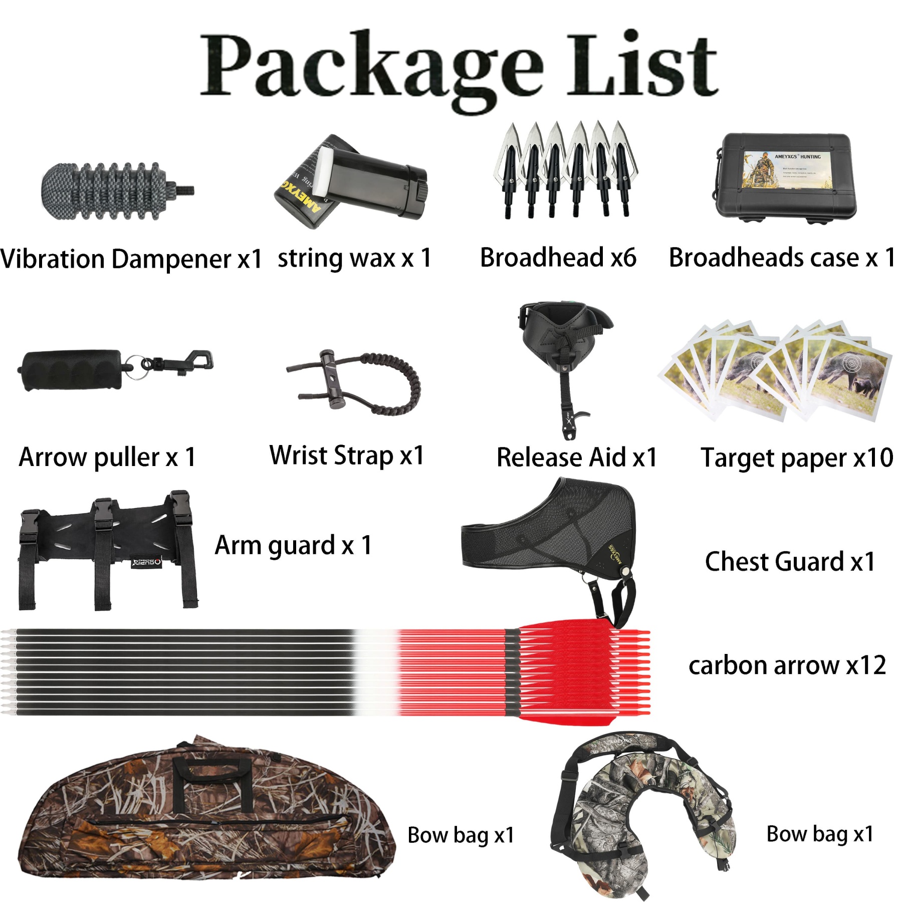 KAIMEI HAN  Hunting Compound Bow Arrows Set 30-70lbs Adjustable 