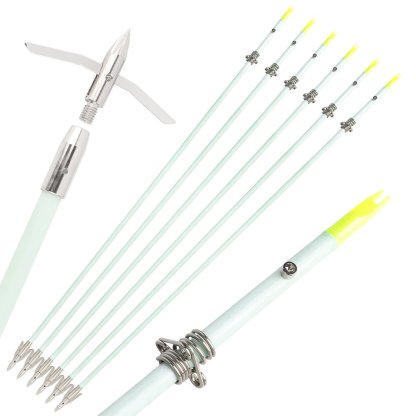 AME ARCHERY Luminous Bowfishing Arrows – Short Head(12pcs)