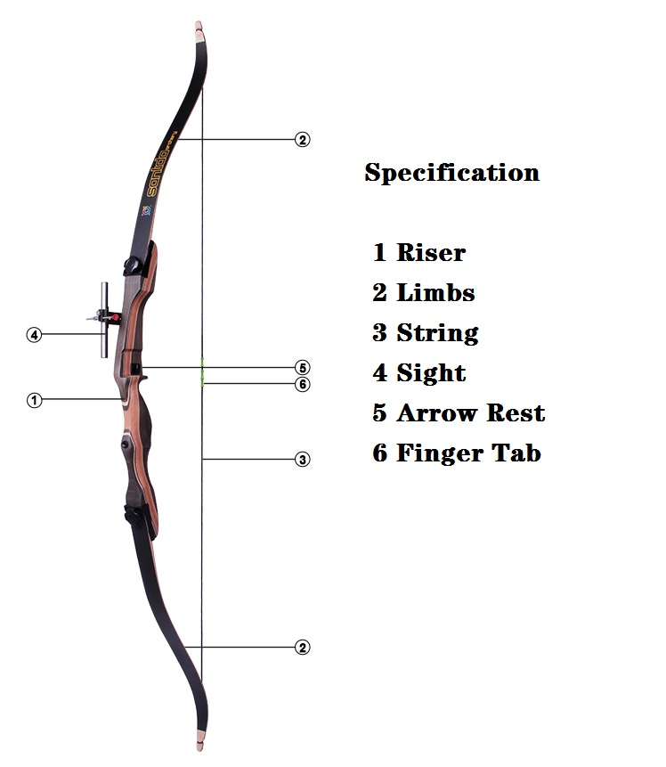 SANLIDA Noble Wood Takedown 48inch Recurve Bow 