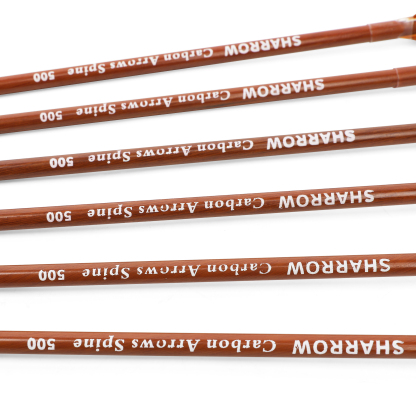 Carbon Mix Arrows, 12pcs, Spine 500/600, 30" Shaft, 4" Brown Shield Feathers, 100 Grain
