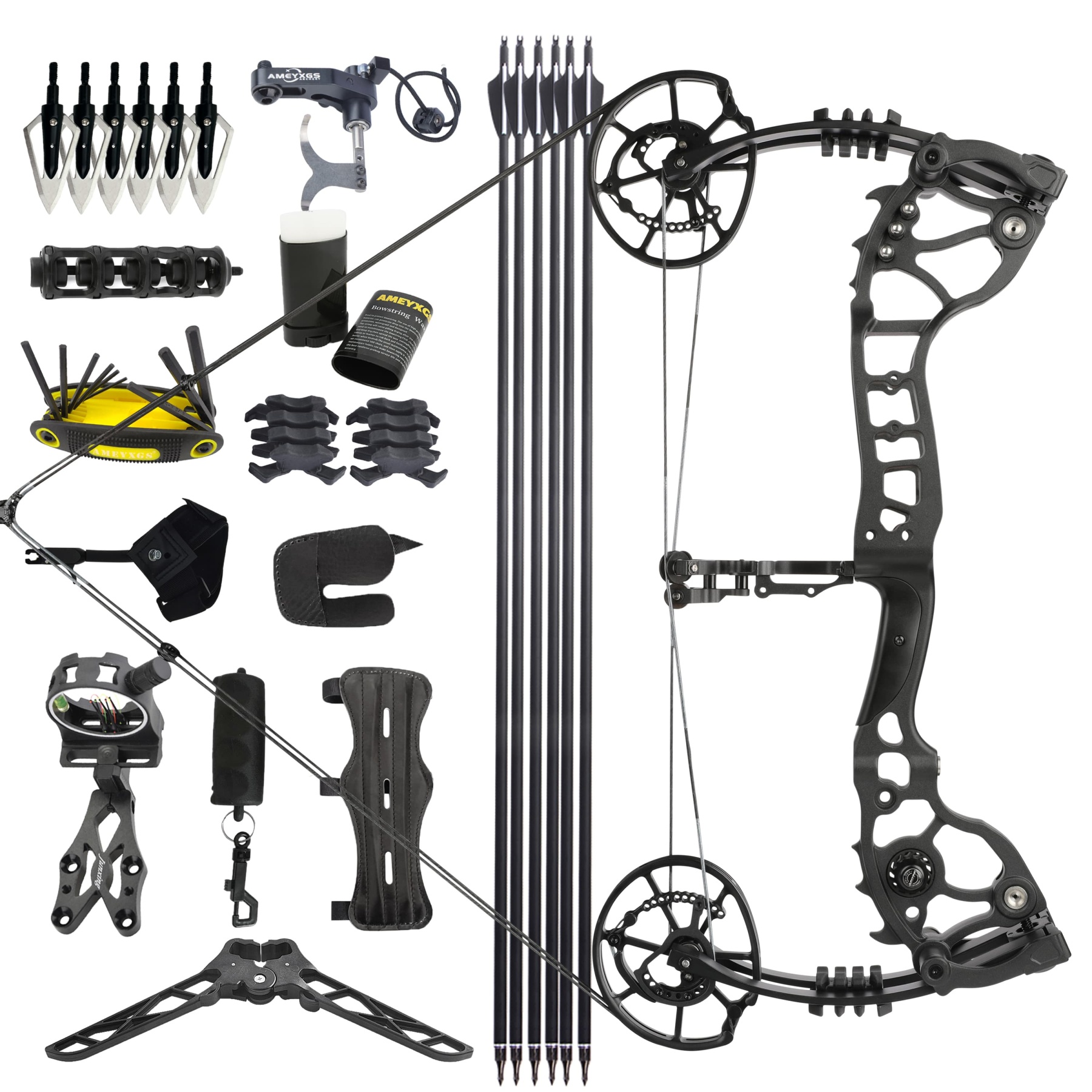 Junxing Dual-Use Archery Compound Bow, 430 FPS Steel Ball Speed