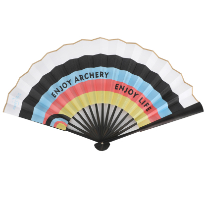 AME ARCHERY Classic Silk Folding Fan – 8" & 10", Waterproof Dual-Sided Prin