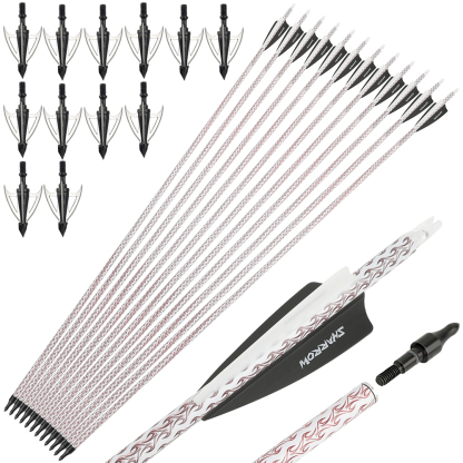 Carbon Arrows 12pcs 30 in 500 Spine Pattern Mixed Carbon Set