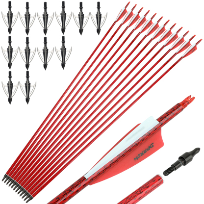Carbon Arrows 12pcs 30 in 500 Spine Pattern Mixed Carbon Set