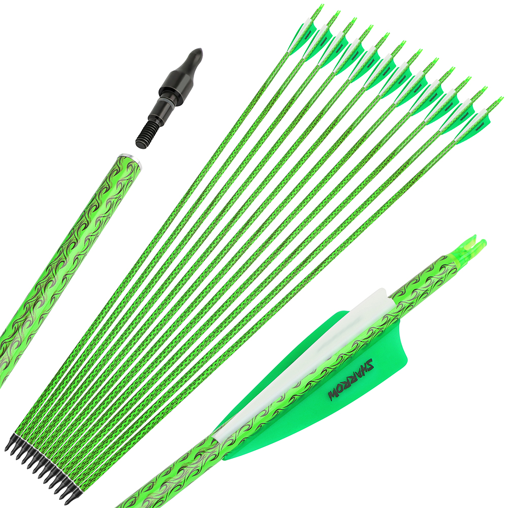 Carbon Arrows 12pcs 30 in 500 Spine Pattern Mixed Carbon Set