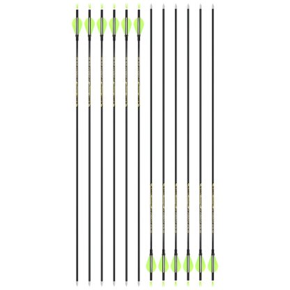 AME ARCHERY 2-Inch Drop-Shaped Nature Feather Pure Carbon Arrows – Spine 700–1000, 0.001'' (12pcs)