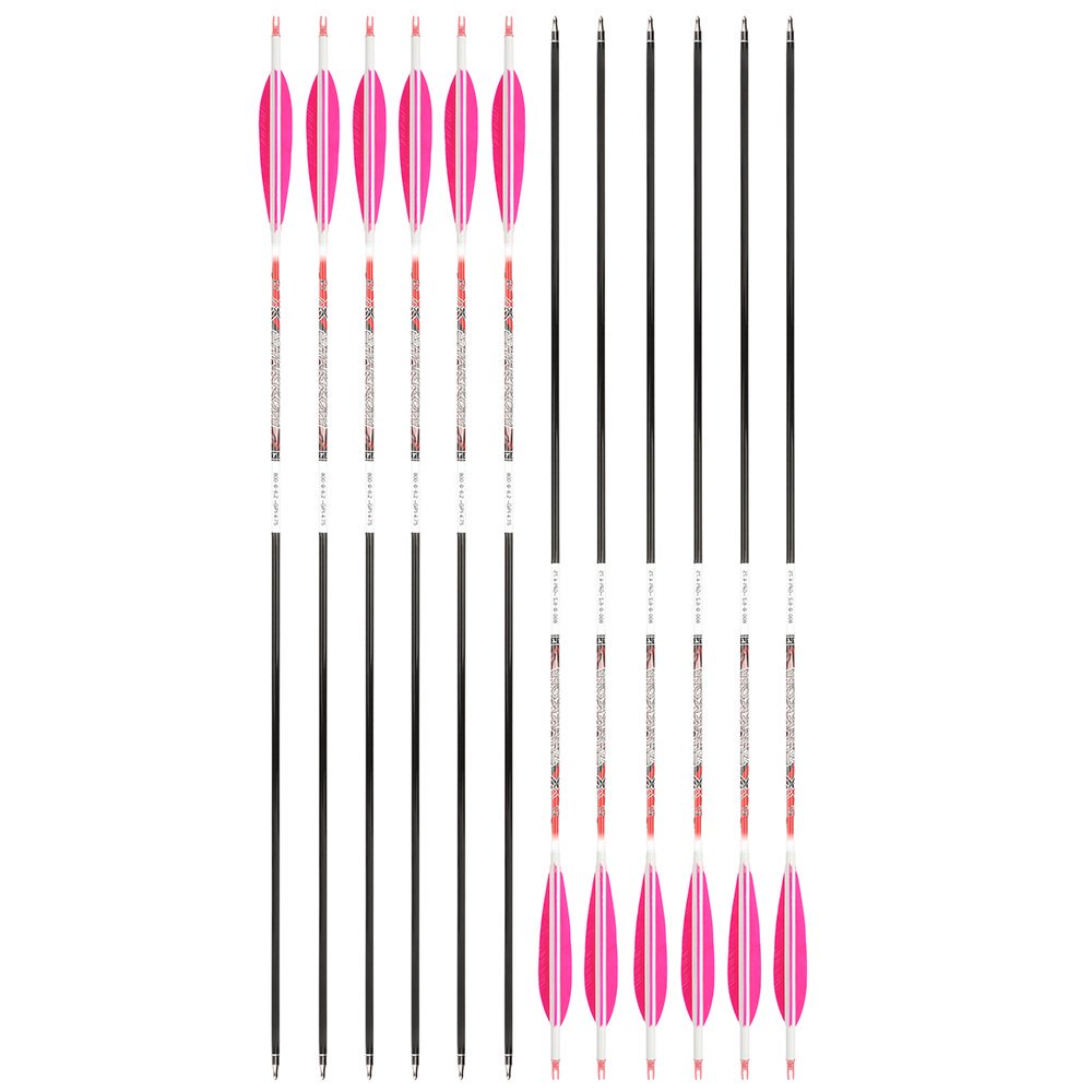 AME ARCHERY XT 5-Inch Target Feather Pure Carbon Arrows(12pcs)