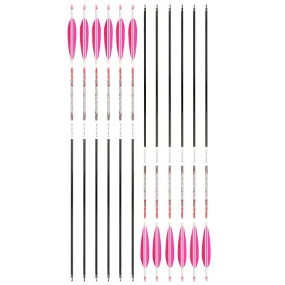 AME ARCHERY XT 5-Inch Target Feather Pure Carbon Arrows(12pcs)