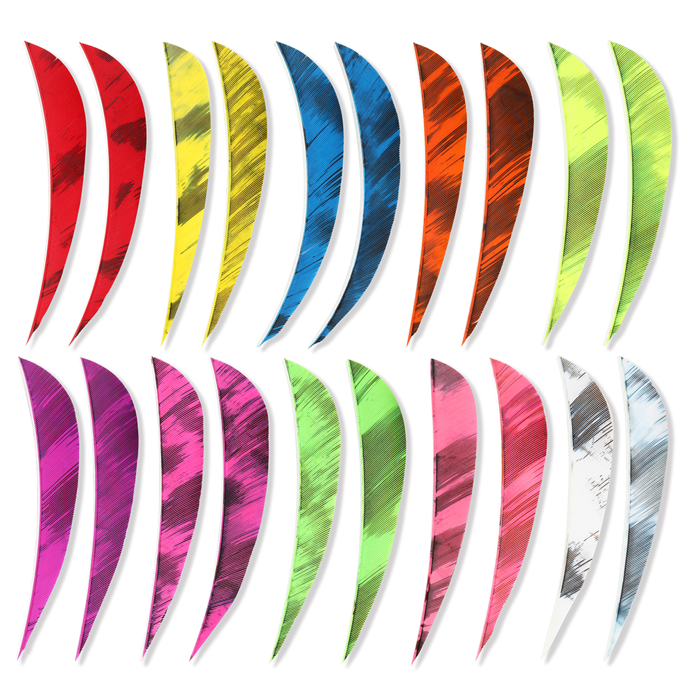 AME ARCHERY 4"/5" Iridescent Nature Feather Waterdrop Fletching – Right Wing(50pcs)