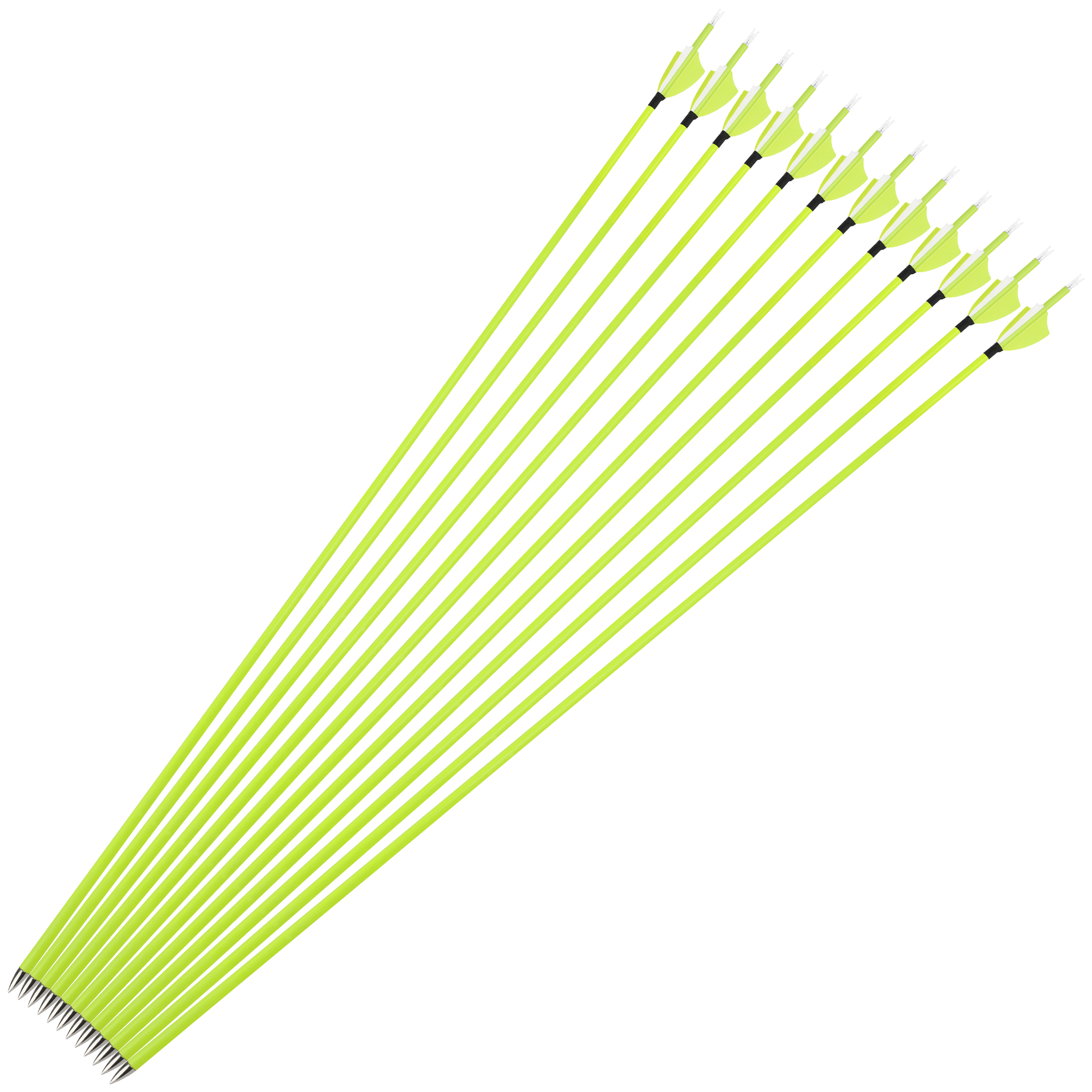 1500 Spine Mixed Carbon Arrows 30" with Yellow Fletching 12-Pack