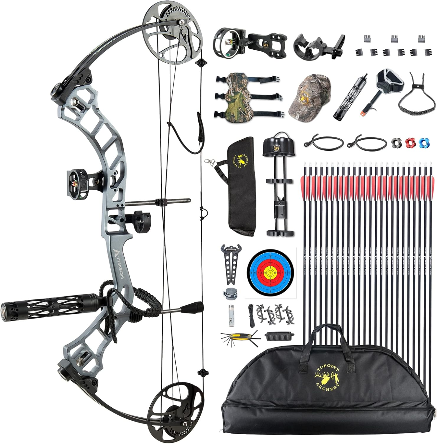 TOPOINT ARCHERY Trigon Hunting Compound Bow Set RH/LH