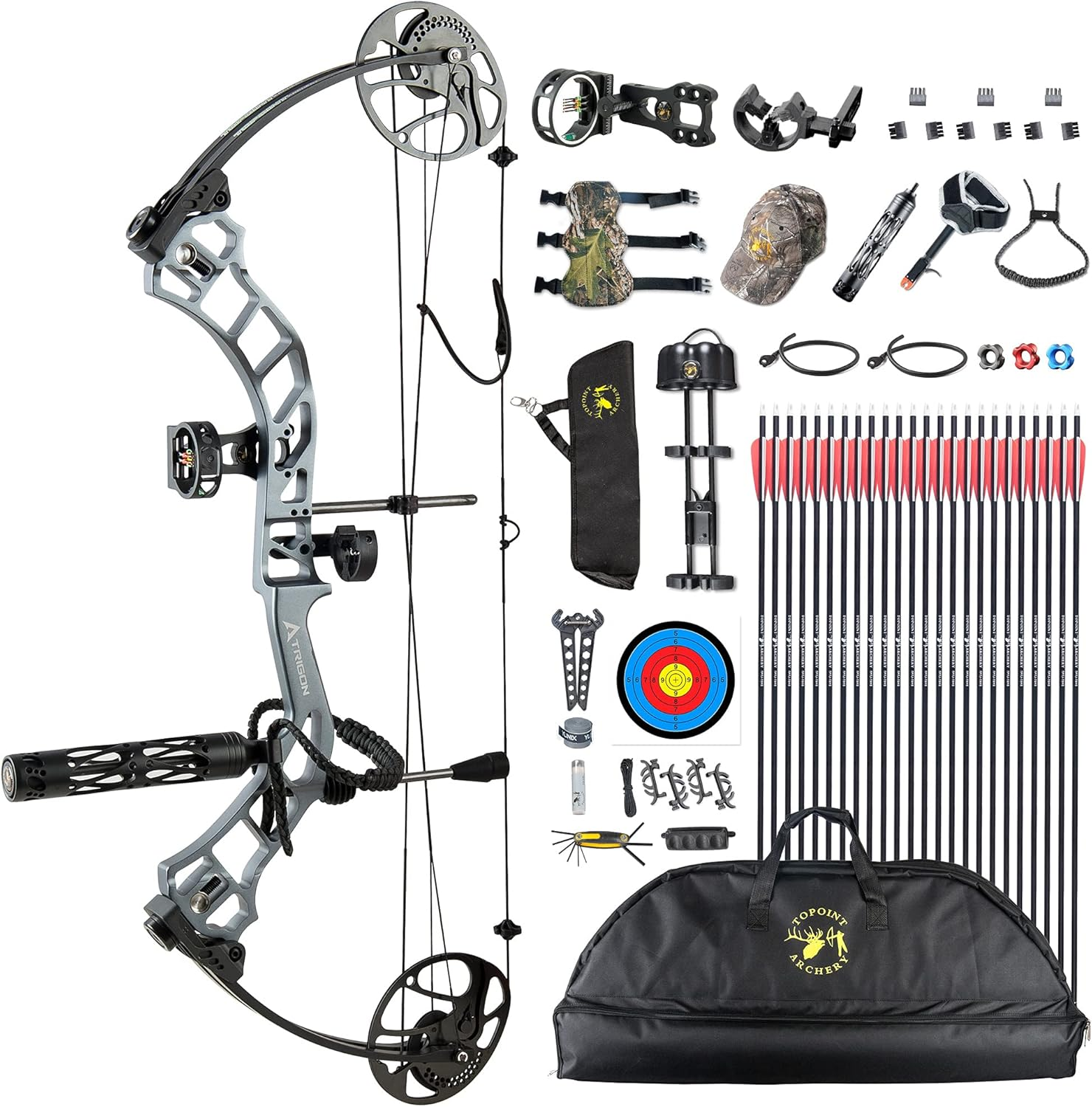 TOPOINT ARCHERY Trigon Hunting Compound Bow Set RH/LH