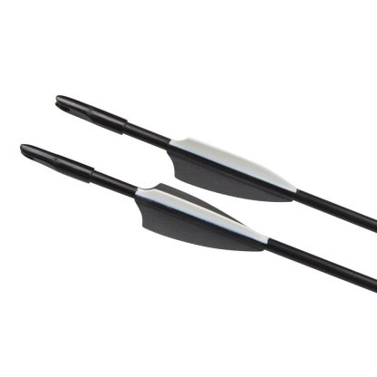 Clearance Sale Black & White Vanes Fiberglass Arrows with Fixed Field Tips 