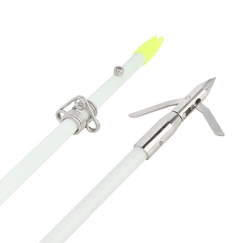 White Bowfishing Arrow with Short Head – Solid Fiberglass Shaft(12pcs)