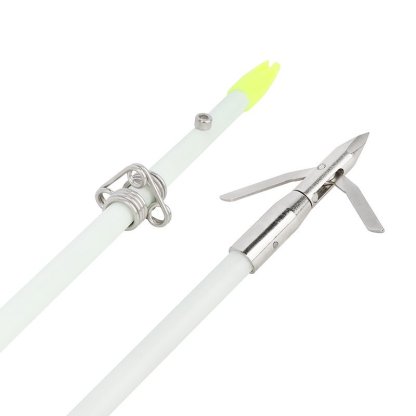 White Bowfishing Arrow with Short Head – Solid Fiberglass Shaft(12pcs)