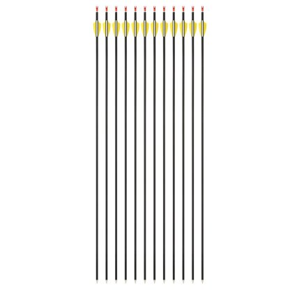 AME ARCHERY 1.75-Inch 2 Yellow 1 White Shield Vanes Mixed Carbon Arrows – Spine 1000, 30" Shaft (12pcs)